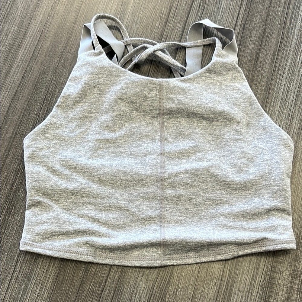 Free People Movement Gray Strappy Crop Top/Sports Bra.  Size XS